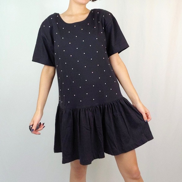 Vintage Dresses & Skirts - Vintage drop waist t-shirt dress with stud accents Vintage Dresses & Skirts - Vintage drop waist t-shirt dress with stud accents